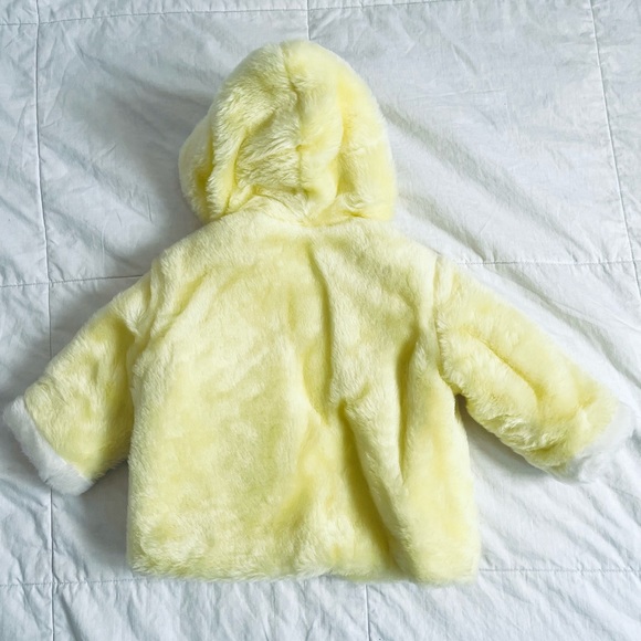 18 month old 18m Pale yellow BNWT fuzzy pixie coat jacket vintage - Picture 3 of 4